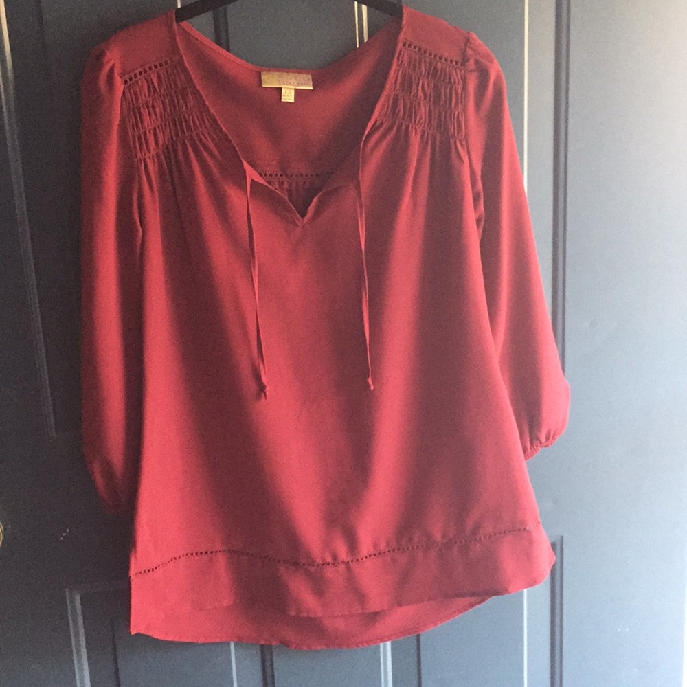 Maroon 3/4 Sleeve Vera Wang Blouse
